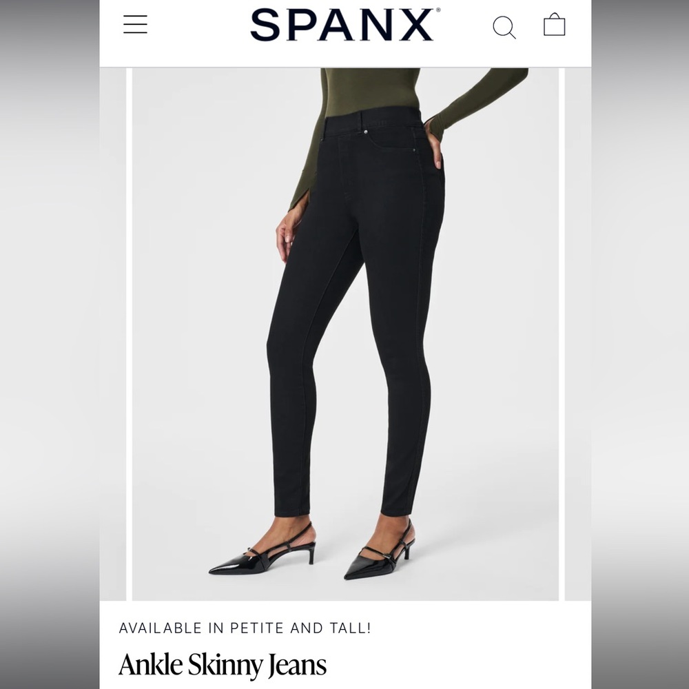 Spanx - Ankle Skinny Jeans - Clean Black - Size M - NWT
